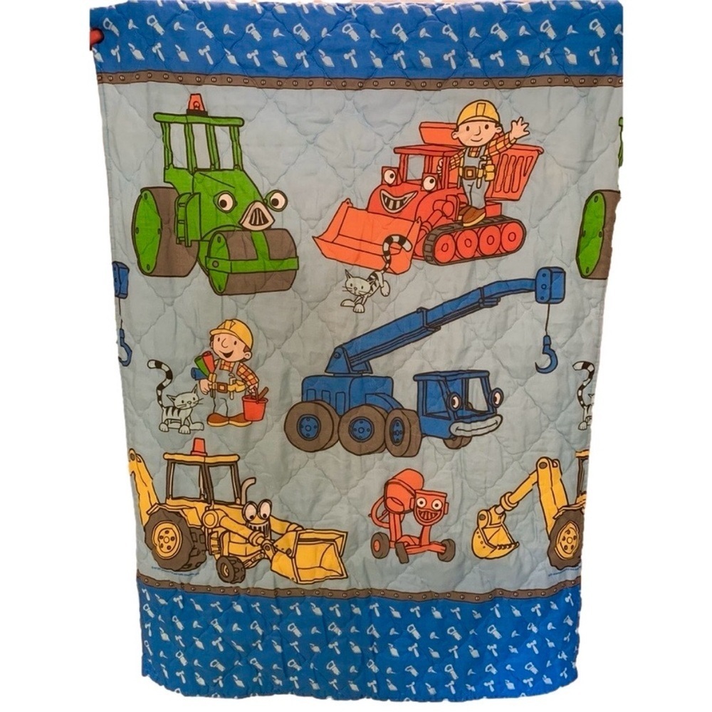Vintage Y2K Bob the Builder Comforter Quilt Blanket Size 42”x58”